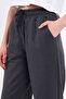 Black-Navy Blue-Anthracite Seasonal Loose Wide Comfortable Leg Side Pocket Women's 3-Piece Sweatpants - 5
