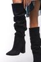 Issonesra Women's Gusseted Boots 00121001 Black Suede - 5