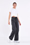 Women's Seasonal Loose Wide Comfortable Anthracite Sweatpants with Side Pockets