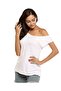 Women's One-Shoulder Asymmetrical Cut Viscose Knit Fabric Casual Blouse - 3