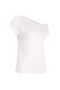 Women's One-Shoulder Asymmetrical Cut Viscose Knit Fabric Casual Blouse - 6
