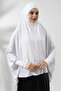 وشاح حجاب Sultanbaş عملي جاهز باللون الأبيض بأكمام من القطن الممشط Hijab - 5
