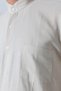 Beige Men's Loose Fit Single Pocket Hakim Collar Hajj and Umrah Linen Shirt - 4