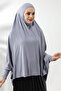 Gray Ready Practical Sultanbaş Hijab Sleeve Combed Cotton Souffle Scarf Hijab - 4
