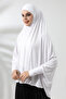 وشاح حجاب Sultanbaş عملي جاهز باللون الأبيض بأكمام من القطن الممشط Hijab - 4