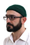 Green Folded Plain Pattern Winter Velvet Skullcap Hat