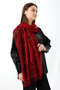 Red Tasseled Tulle Shawl Mevlüt Coverlet - 5