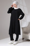Women's Wrapped Fabric Hidden Zipper Double Suit Hajj Umrah Clothing Black - 3