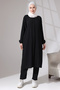 Women's Wrapped Fabric Hidden Zipper Double Suit Hajj Umrah Clothing Black