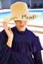 Written Beige Straw Flared Hat 142329 - 3