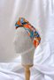 Orange Blue Ethnic Patterned Satin Bandana Colorful Scarf New Season Hair Accessory
