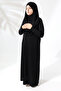 One Piece Practical Children's Prayer Dress with Headscarf Black - 6