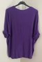Women's Italian Purple Necklace Accessory Casual Oversize Round Collar Knitwear Blouse - 2
