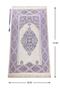 Luxury Light-Colored Ottoman Chenille Prayer Mat with Prayer Beads Gift, Lilac