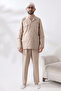 Men's Linen 4 Pocket Double Safari Suit Hajj Umrah Outfit Beige - 4