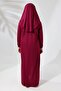 One-Piece Practical Hijab Children's Prayer Dress Fuchsia - 3