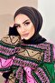 Women's Hijab Bitter Brown Snap Fastener Neck Collar Hijab Bonnet Model Scarf Shawl