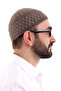 غطاء رأس شتوي مخملي بنمط القش - بني - 4
