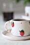 Handmade Set of 2 Ceramic Cups with Strawberry Figures and 24K Gold Decoration, 120ml - 4