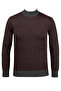 Men's Half Turtleneck Knitwear Anthracite Sweater Patterned Steel Knit Classic Fit - 5005B