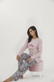 Autumn Battal Long Sleeve Pajama Bottom Long Floral Pajama Set - 3