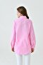 Pink Basic Long Women's Shirt – Comfortable Fit, Loose, Pocketless, Plain, for Daily and Office Combinations - 8