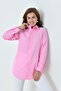 Pink Basic Long Women's Shirt – Comfortable Fit, Loose, Pocketless, Plain, for Daily and Office Combinations - 4