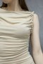 Buzi Fabric Drawstring Detailed Pencil Dress - Beige - 4