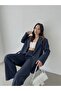 Women's Striped Lined Blazer Jacket and Trousers Set 5555 (100% Cotton, Anti-Pilling) - 7
