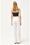 Scuba Crepe Wide Leg Belted High Waist Women's Trousers - 4