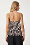 Black Beige Leopard Print Women's Blouse - Degaje Collar Rx00052 - 5