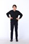 Navy Blue Unisex School Pants with Elastic Waist Lycra Slim Fit Comfort Canvas Camisole Children's Pants - 6