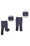 Navy Blue Unisex School Pants with Elastic Waist Lycra Slim Fit Comfort Canvas Camisole Children's Pants - 5