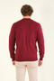 Men's Ribbed Stand Collar Zippered Cardigan Red - 6