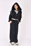 2-Piece Hooded Zippered Crop Jacket & Pipe-Legged Bottoms Girls' Tracksuit Set - 2