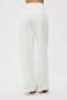 Palazzo Trousers - White with Back Pocket Detail - 4