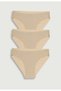 Women's Beige Laser Cut Non-Marking Panties 3-Pack