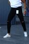 Black Knee Ripped Lycra Jeans - 2