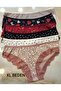 Lace Printed Pattern Women's Panties, Pack of 6 - 8