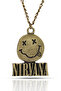 Nirvana Symbol Fan Necklace - Antique Yellow Finish Classic with Chain