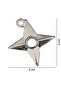 Japanese Shuriken Ninja Pendant - Silver Color Classic with Chain - 3