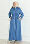 Beli Lace-Up Ribbed Coat Blue 19215