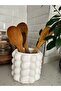 White Concrete Bubble Upright Spoon Holder (16X14 cm) - 6