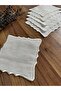 Square Coffee Side Cocktail Presentation Napkin with Ecru Embroidery Suitable for 6 Pieces of Etamine Processing - 3