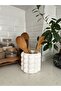 White Concrete Bubble Upright Spoon Holder (16X14 cm) - 2