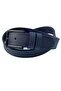 Navy Blue Faux Leather Blue Stitched Model 4 cm Unisex Sports Belt - 9047 - 4