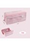 Pencil Case Large Capacity Pencil Bag Shiny Fabric Single Color Transparent Eyed Pen Holder Accessory
