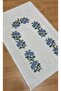 Dowry Canvas Stitch Etamine Embroidered 100% Cotton Linen Cream*blue Prayer Rug