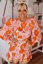 Mini Orange Floral Patterned Dress