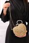 Women's Heart Stoned Gold Evening Bag - 5